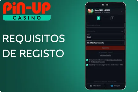 Registo na Pin-Up APK